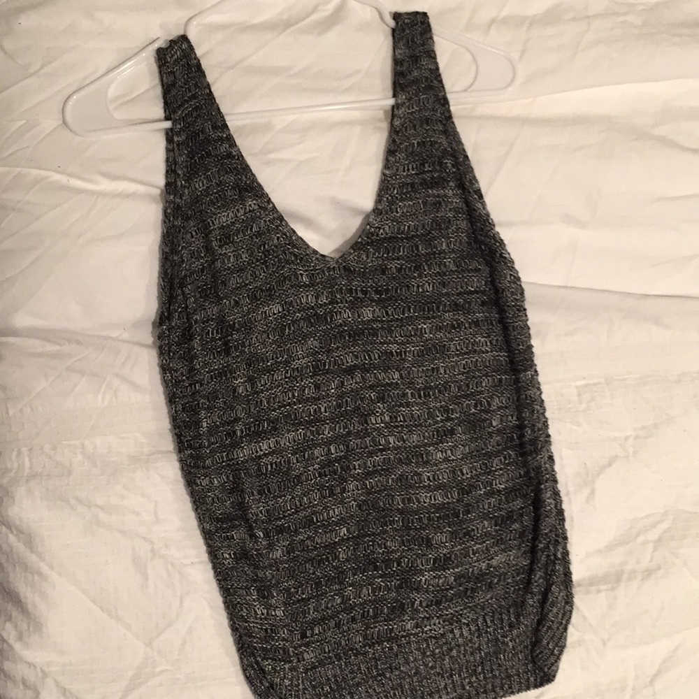 Knit sleeveless gray/black Forever 21